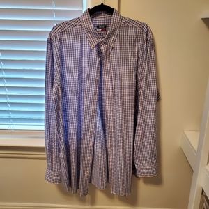 Men's pink and blue plaid shirt size 18 37/38